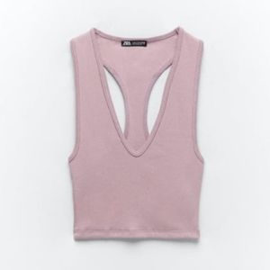 Zara Ribbed Racerback Crop Top
